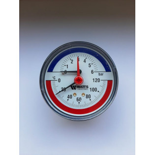 Termomanometrs TIM-80; 0-6bar/120*C; T1/2''; D80mm