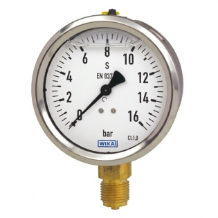Manometrs ar glicerīnu D63-R 0-16bar 1/4" WIKA