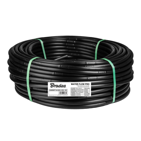 Pilienšļūtene 2l/h 33cm ⌀16mm PN3.5 spiedienkompensējoša 100m