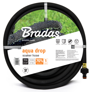 Kapilārā pilienveida laistīšanas šļūtene AQUA-DROP 1/2" - 15m