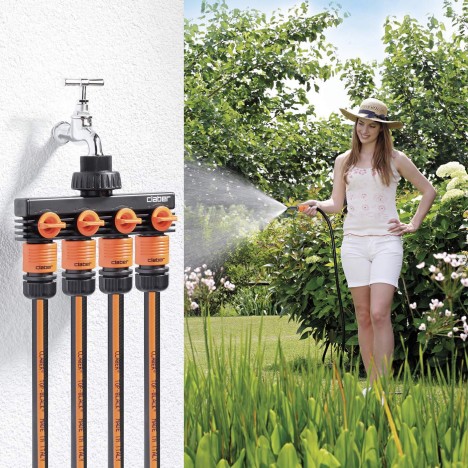 Sadalītājs ar 4 izejām Quick 3/4''