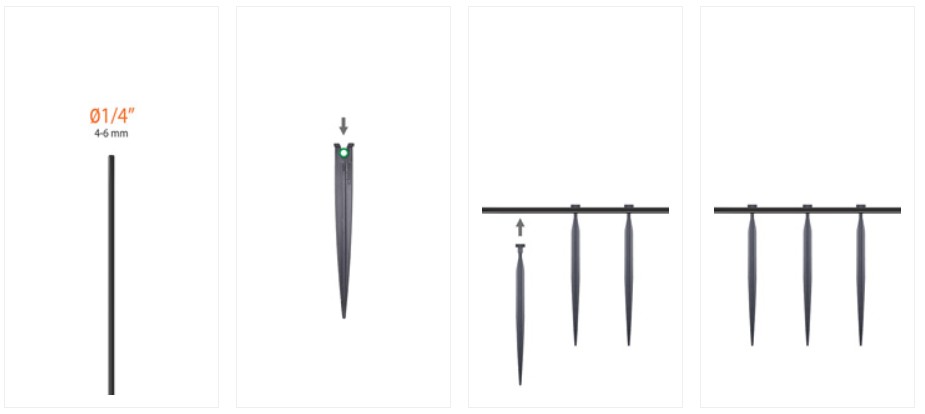 Claber cauruļu (1/4) balsta spraudnis