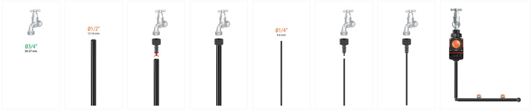 Adapteris 1/2'' - 1/4''
